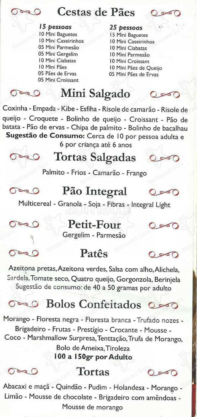 Casa de Pães Nova Cintra cardápio