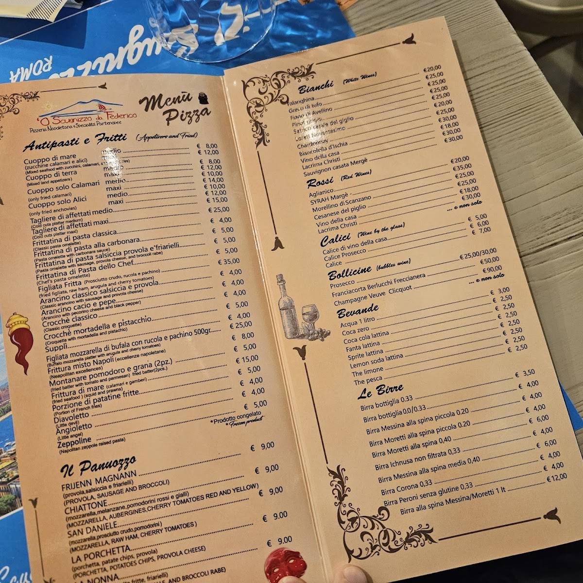 Menu di 'O Scugnizzo da Federico 