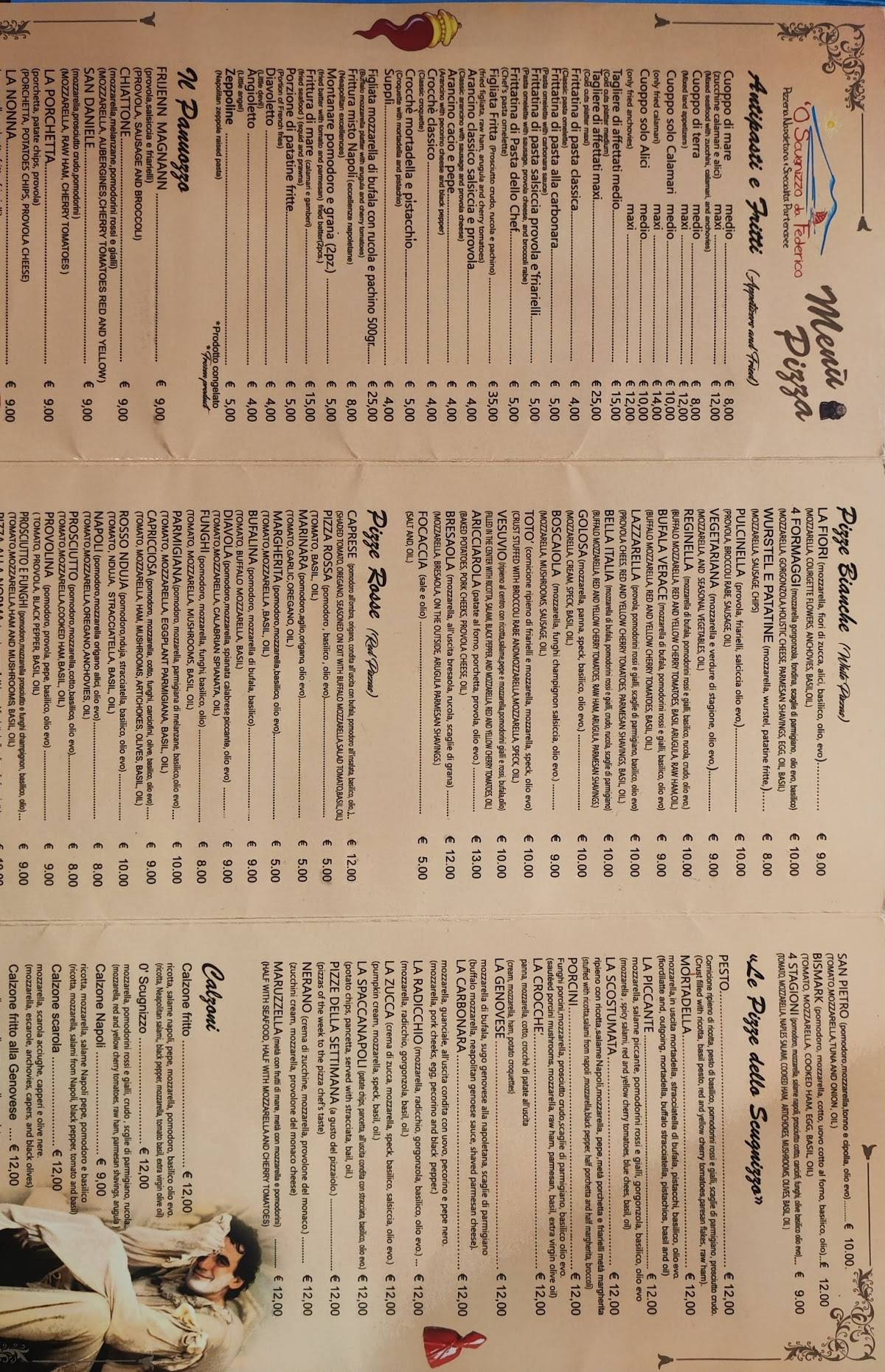 Menu di 'O Scugnizzo da Federico 