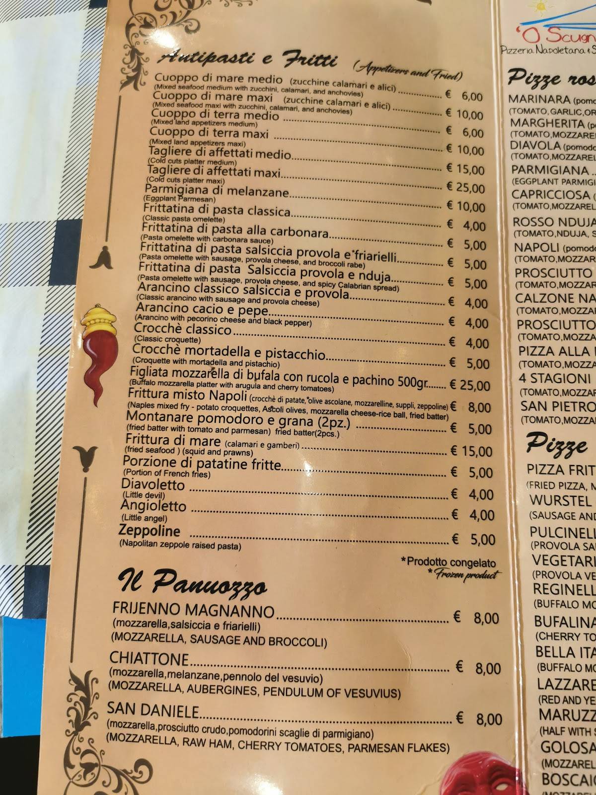 Menu di 'O Scugnizzo da Federico 