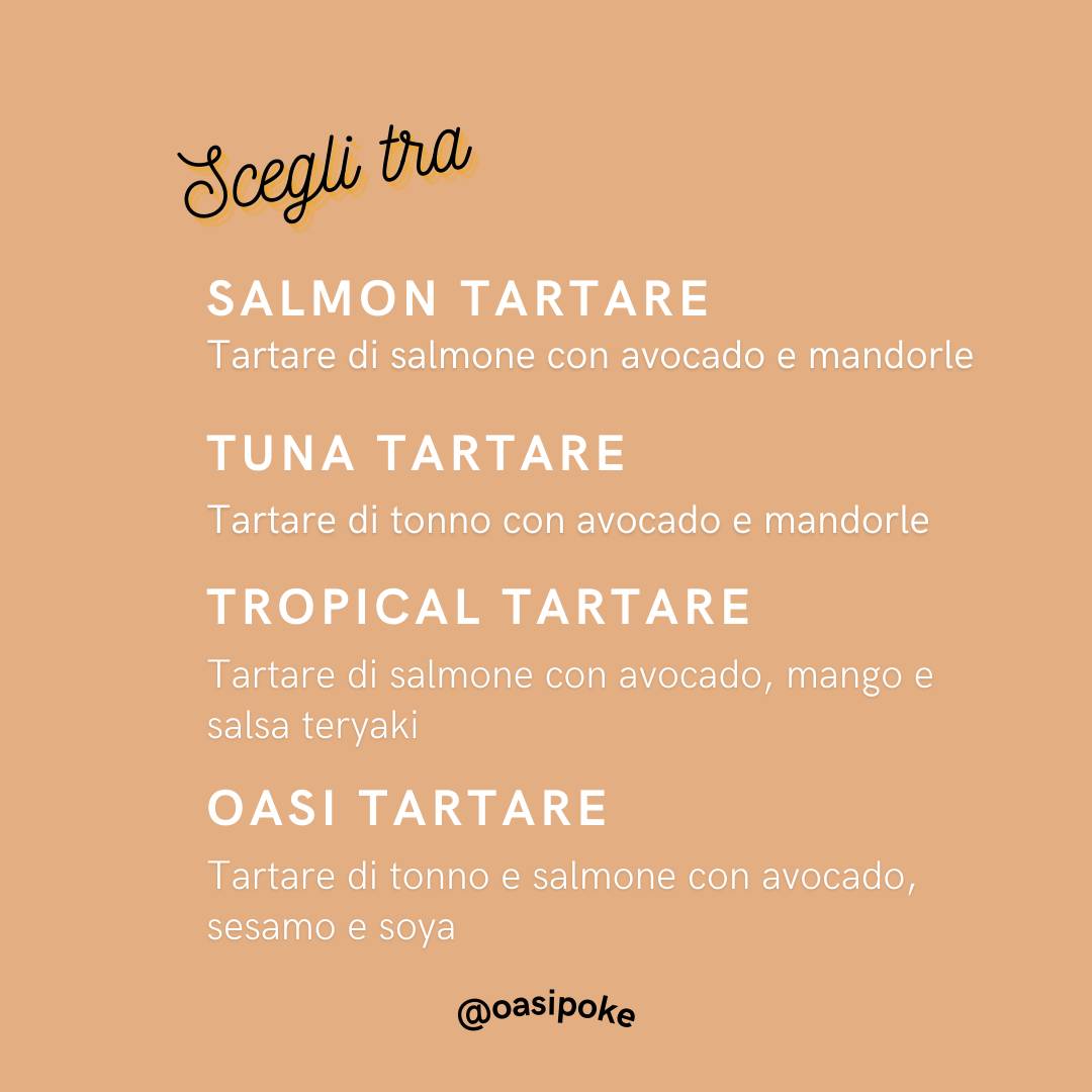 Menu di Oasi Poke 