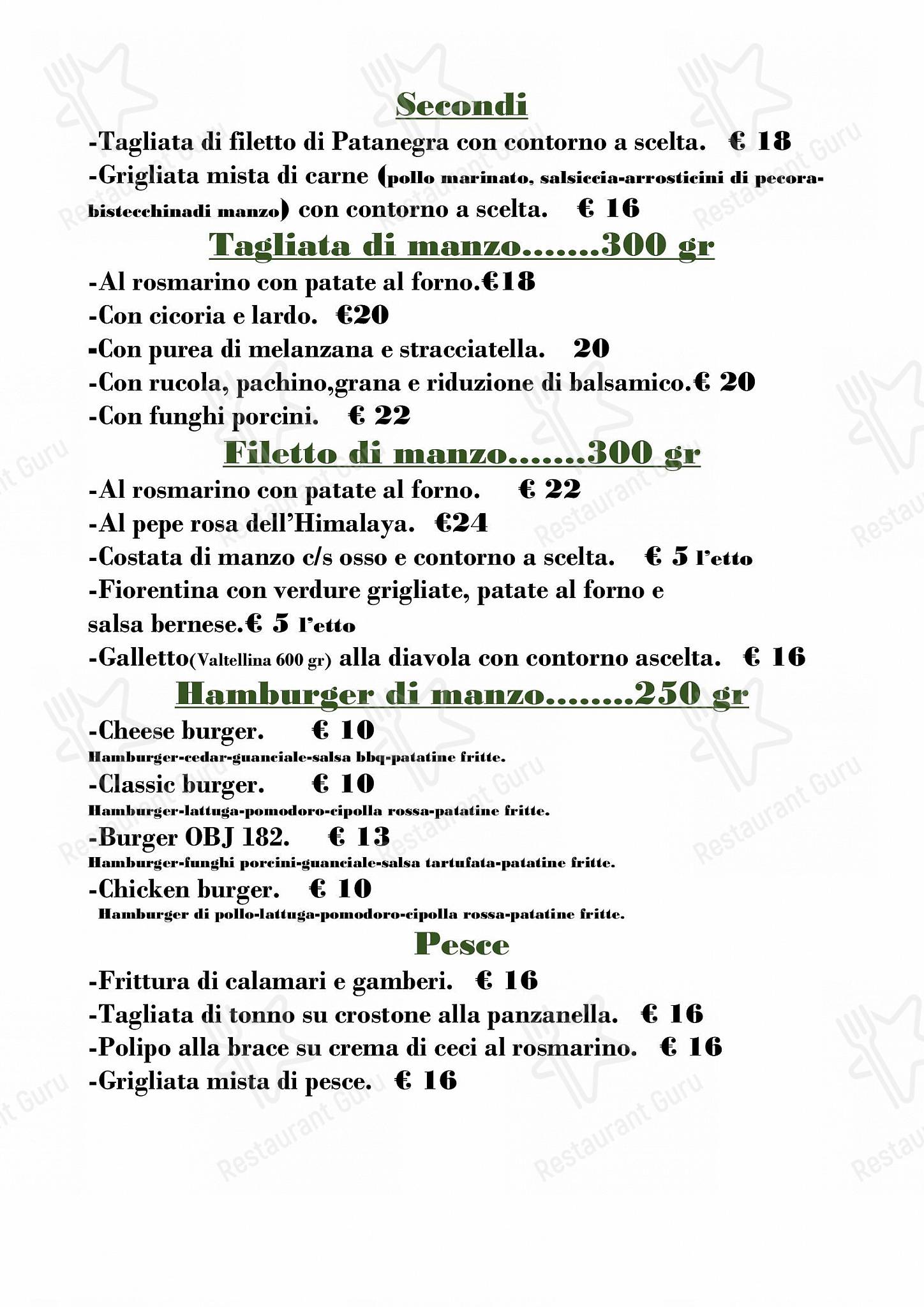 Menu da Casa Masci ristorante, Roma