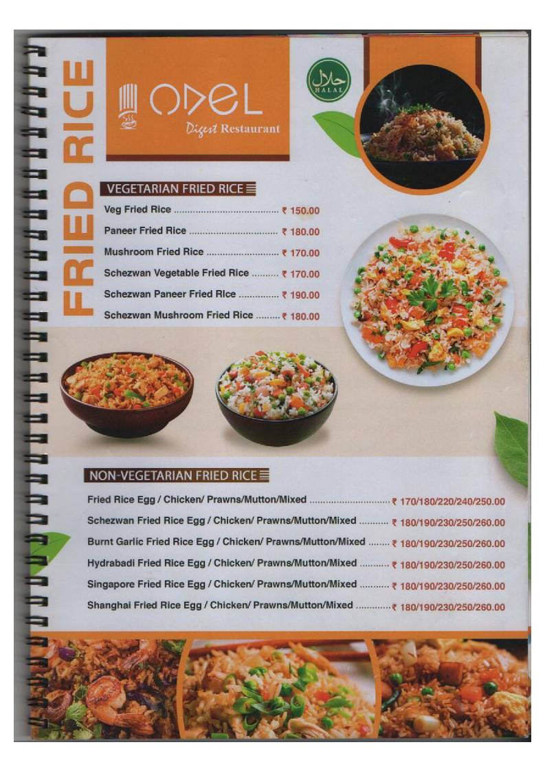Odel digest Restaurant Nagercoil menu