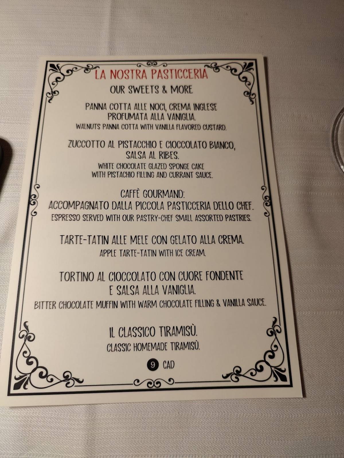 Menu di Ristorante Officina 12 