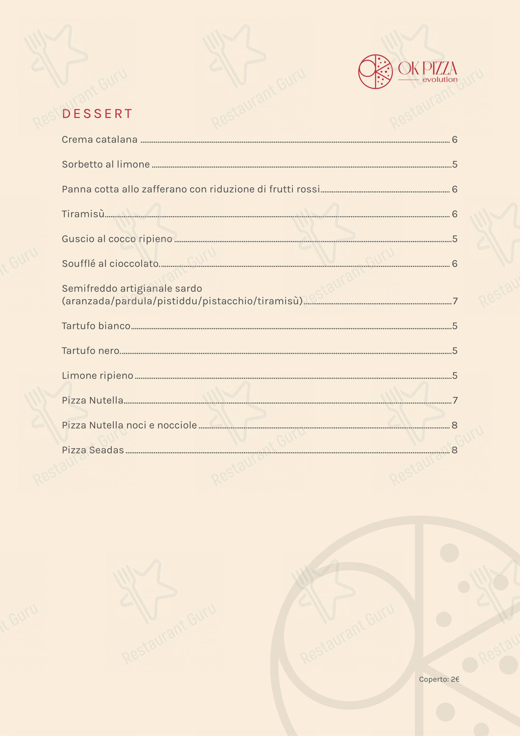 Menu per Ok Pizza Evolution - Ristorante Pizzeria in Alghero