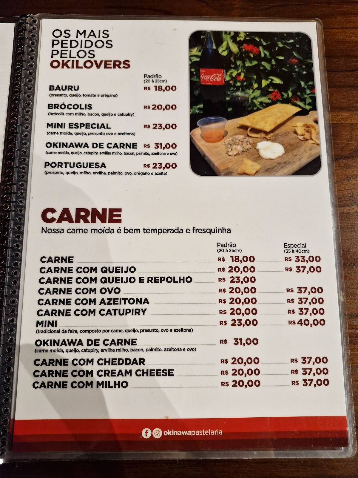 Okinawa Bar & Pastelaria cardápio