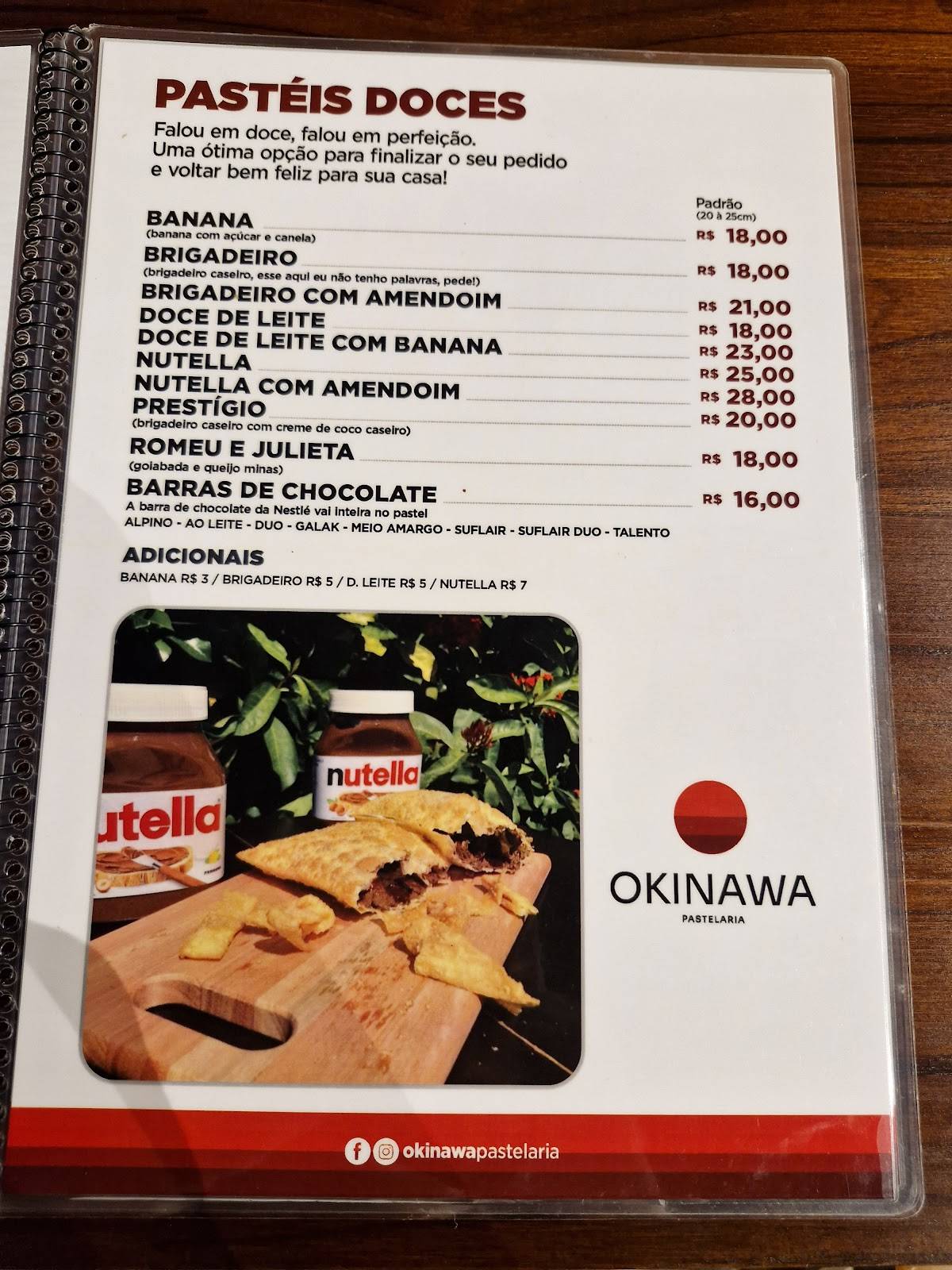 Okinawa Bar & Pastelaria cardápio