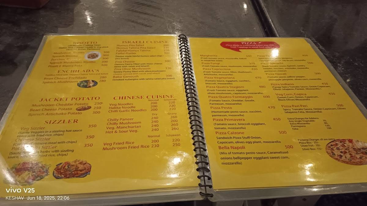 Om Shiva Garden Restaurant Best Pizza Best Italian Food Best Israeli food menu