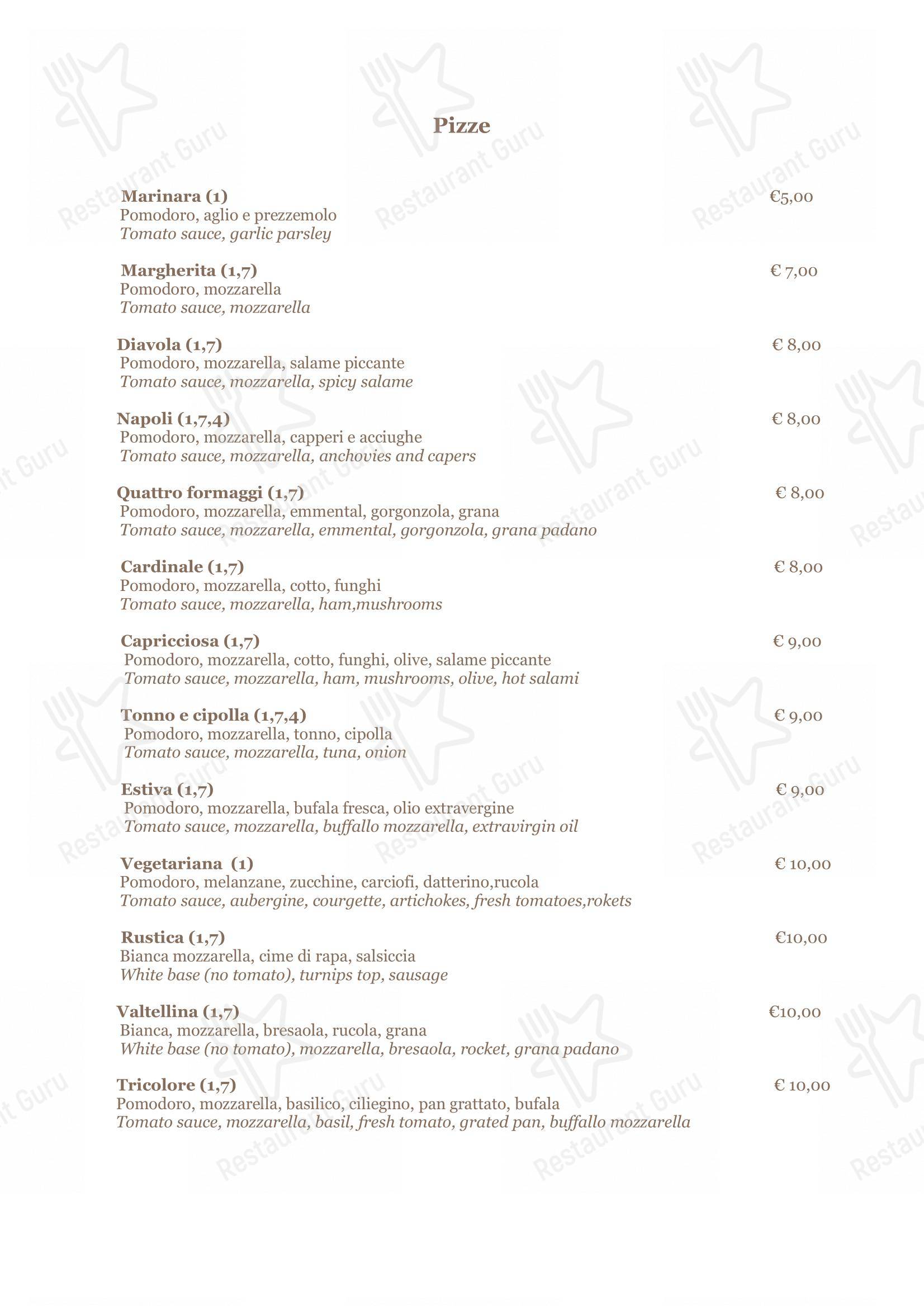 Menu bar per Operaprima - Ristorante Pizzeria ristorante