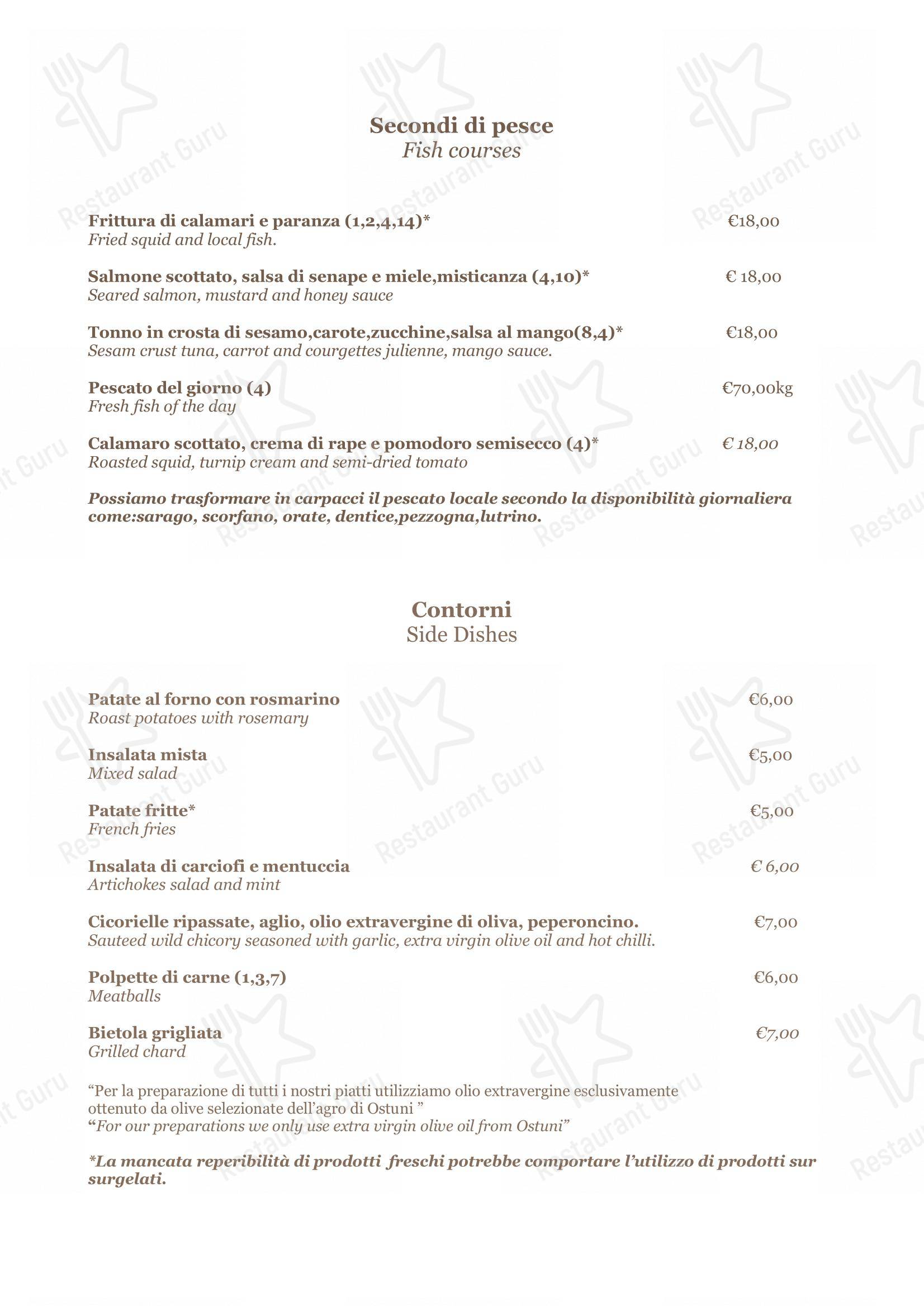 Operaprima - Ristorante Pizzeria in Ostuni - Menu bar