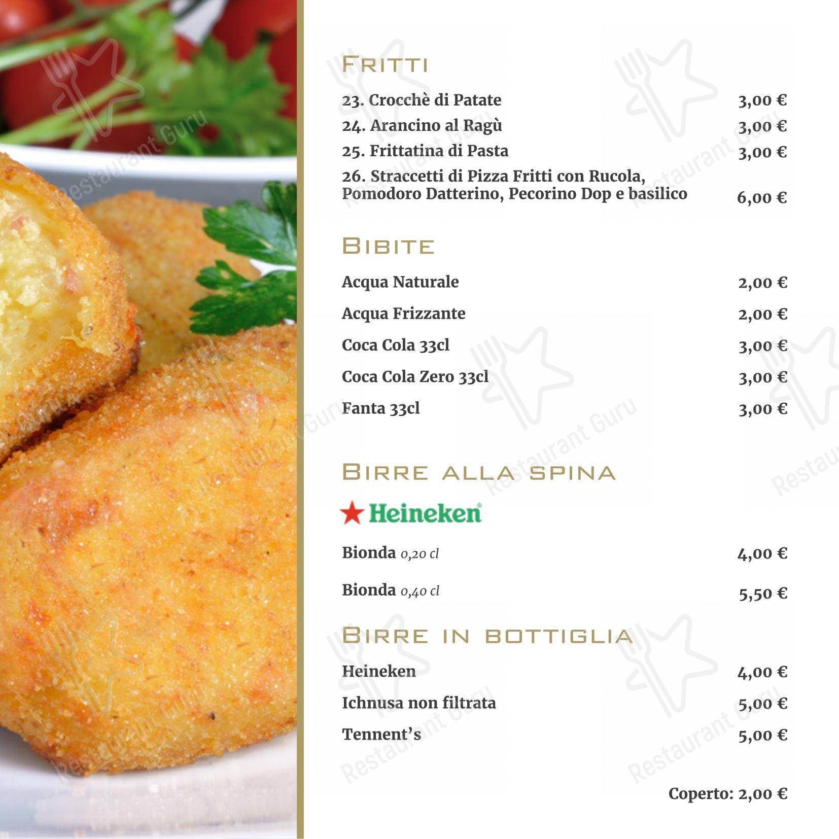 Menu per Operazione San Gennaro ristorante