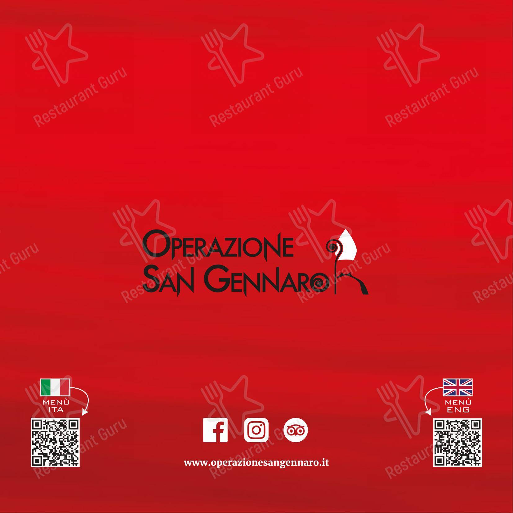 Menu per Operazione San Gennaro ristorante