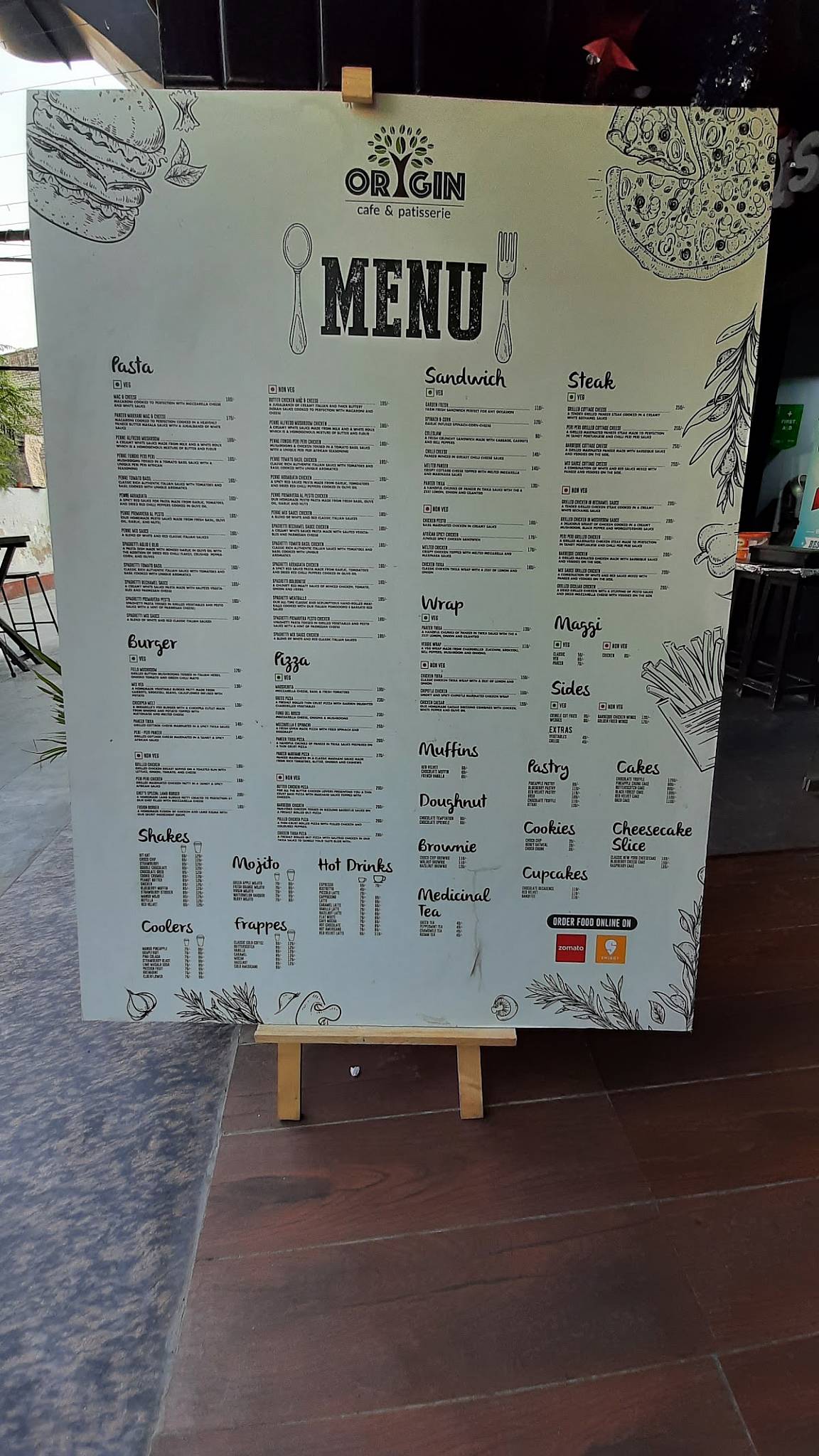 Origin Café & Patisserie menu