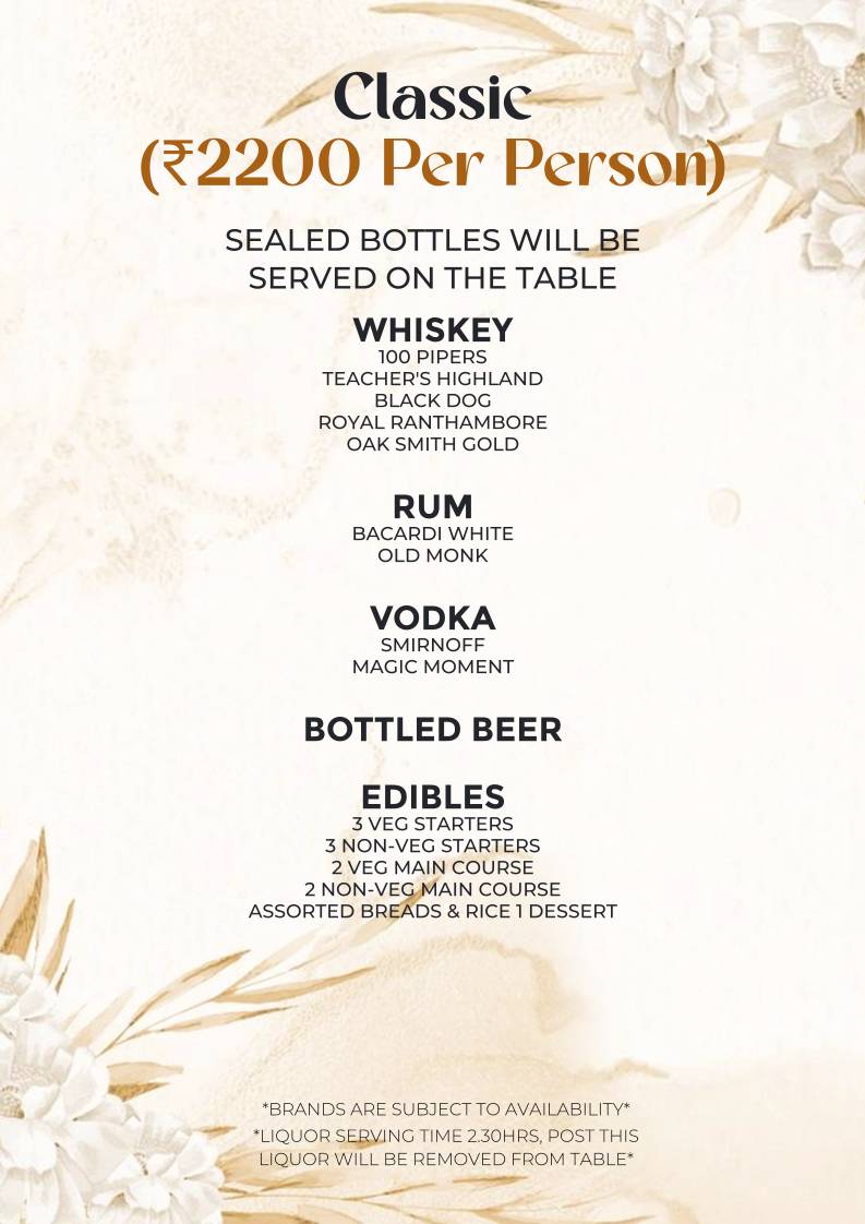 Oscar Luxe Club Air Bar - Noida Sector 38 menu