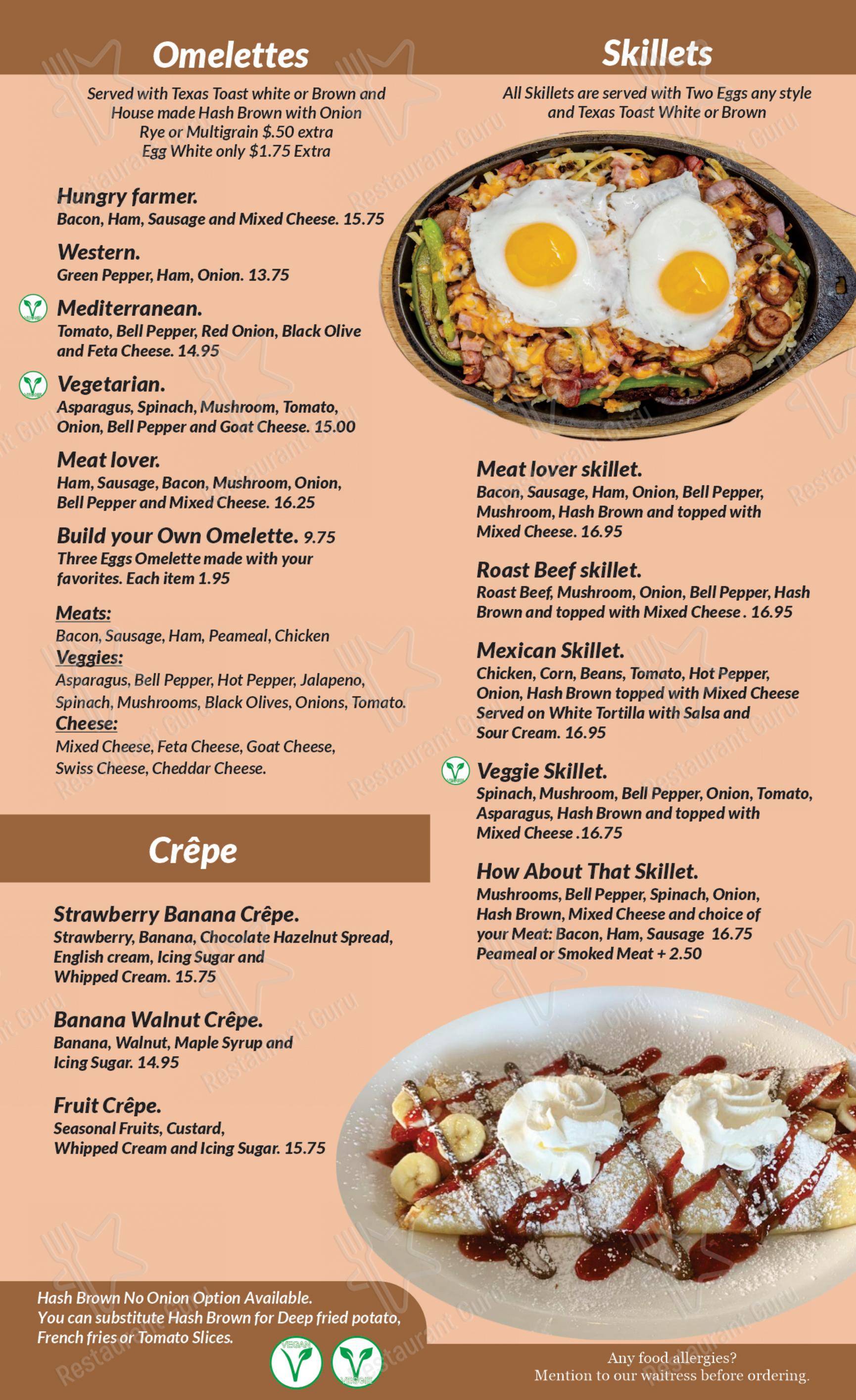 Menu pour Oscar's Family Diner & Grill restaurant