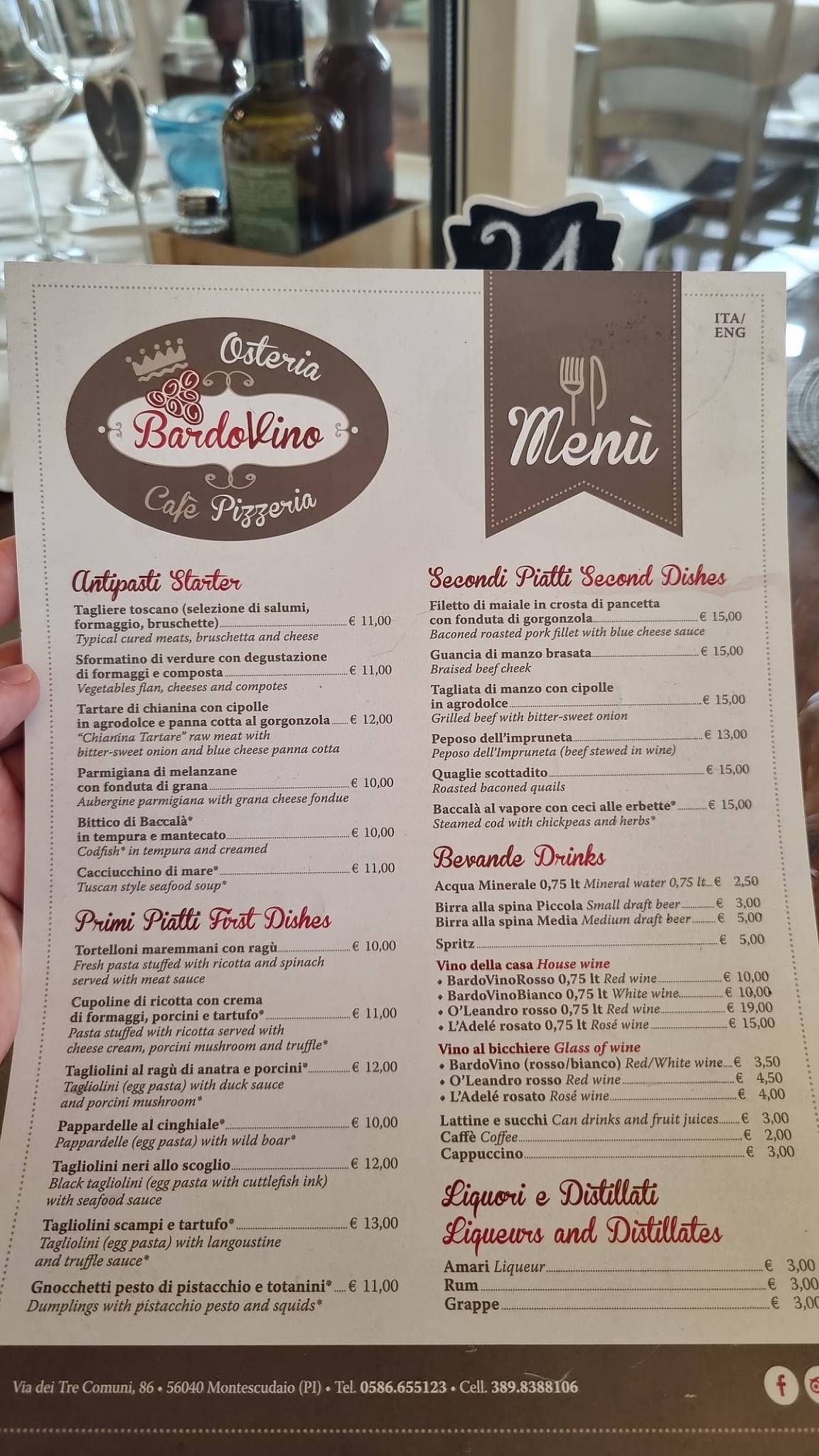 Menu di Osteria BardoVino 