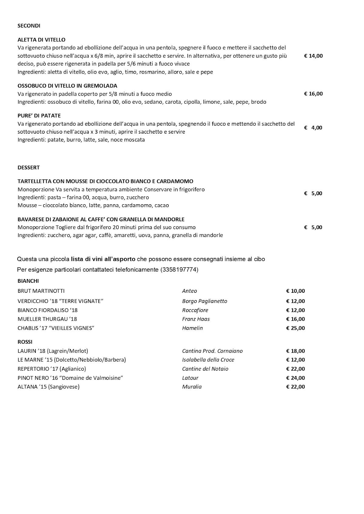 Menu di Osteria Grand Hotel 