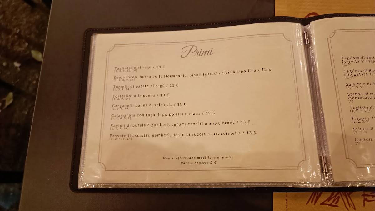 Menu di Osteria "I Tri Scalên" 