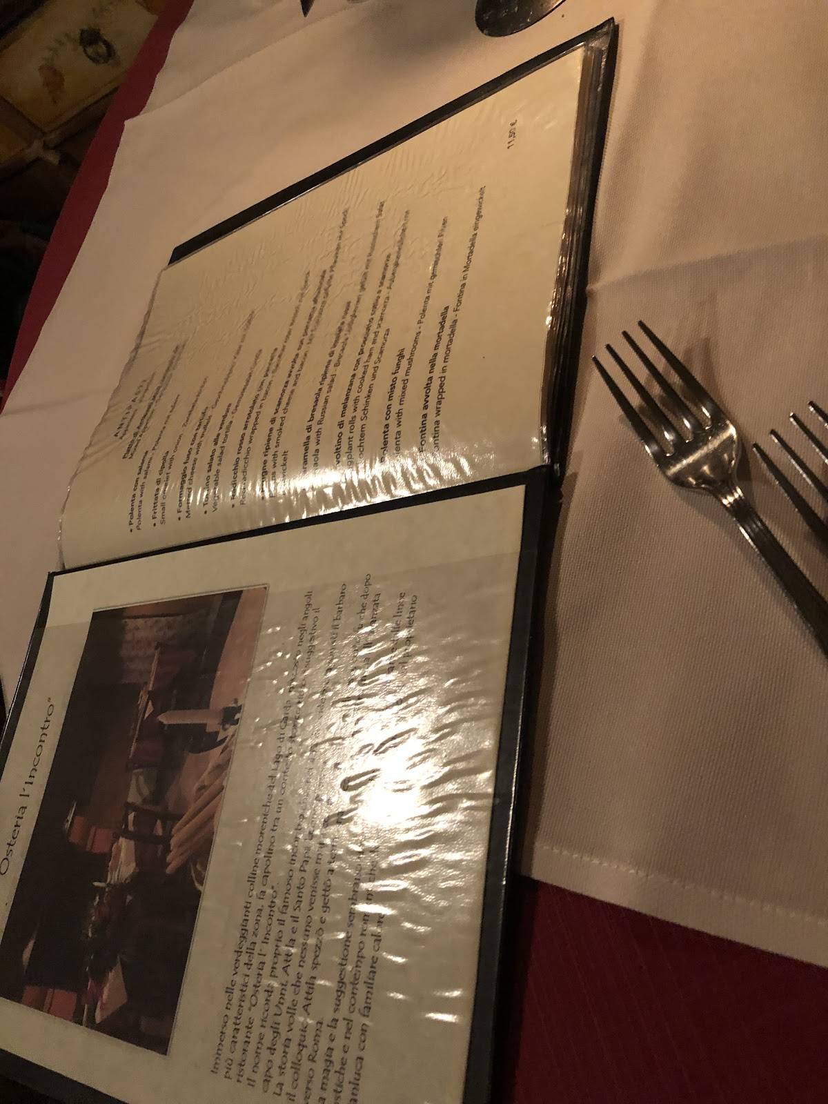 Menu di Osteria L’ Incontro 