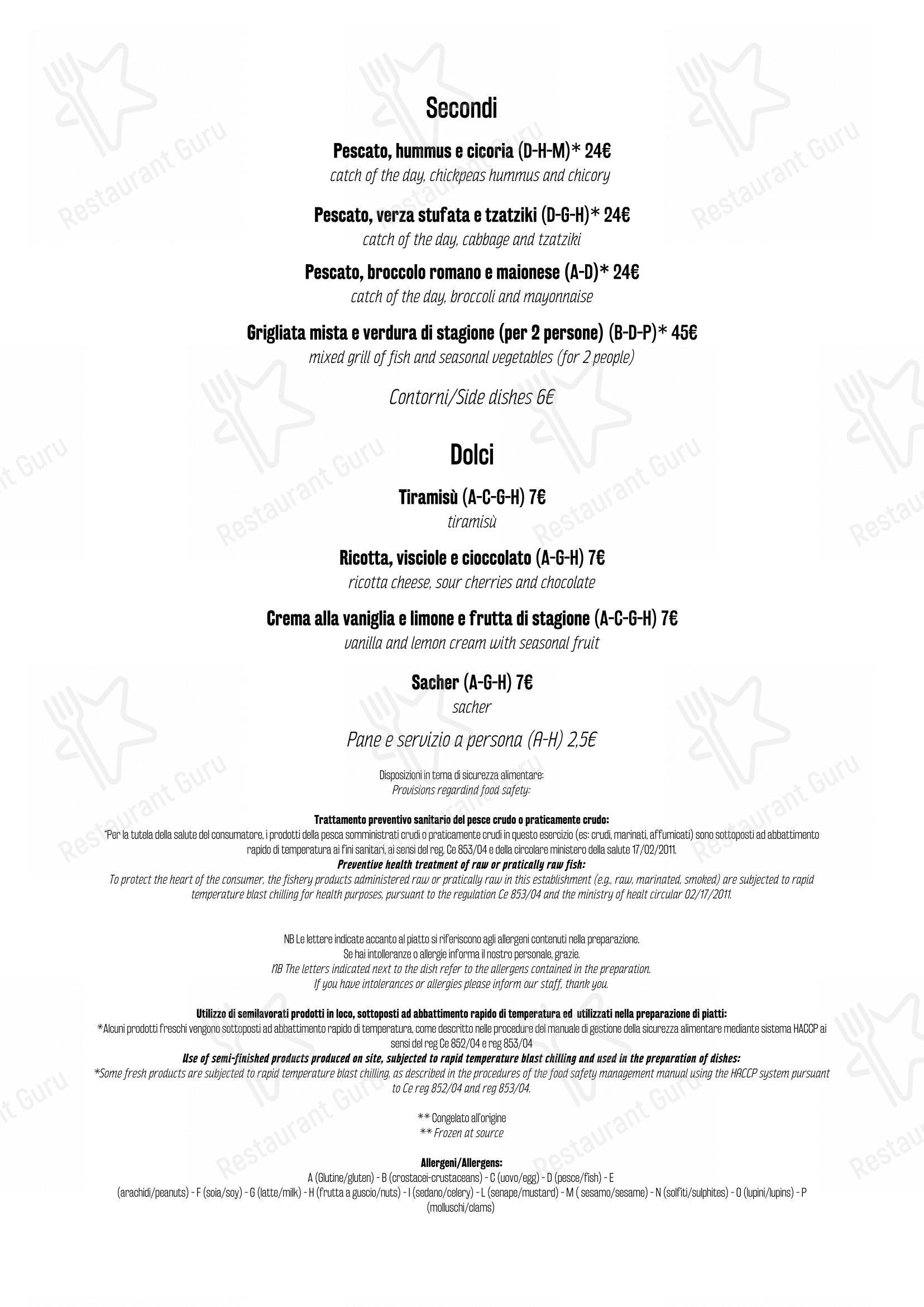 Osteria Landi in Lido di Ostia - Menu
