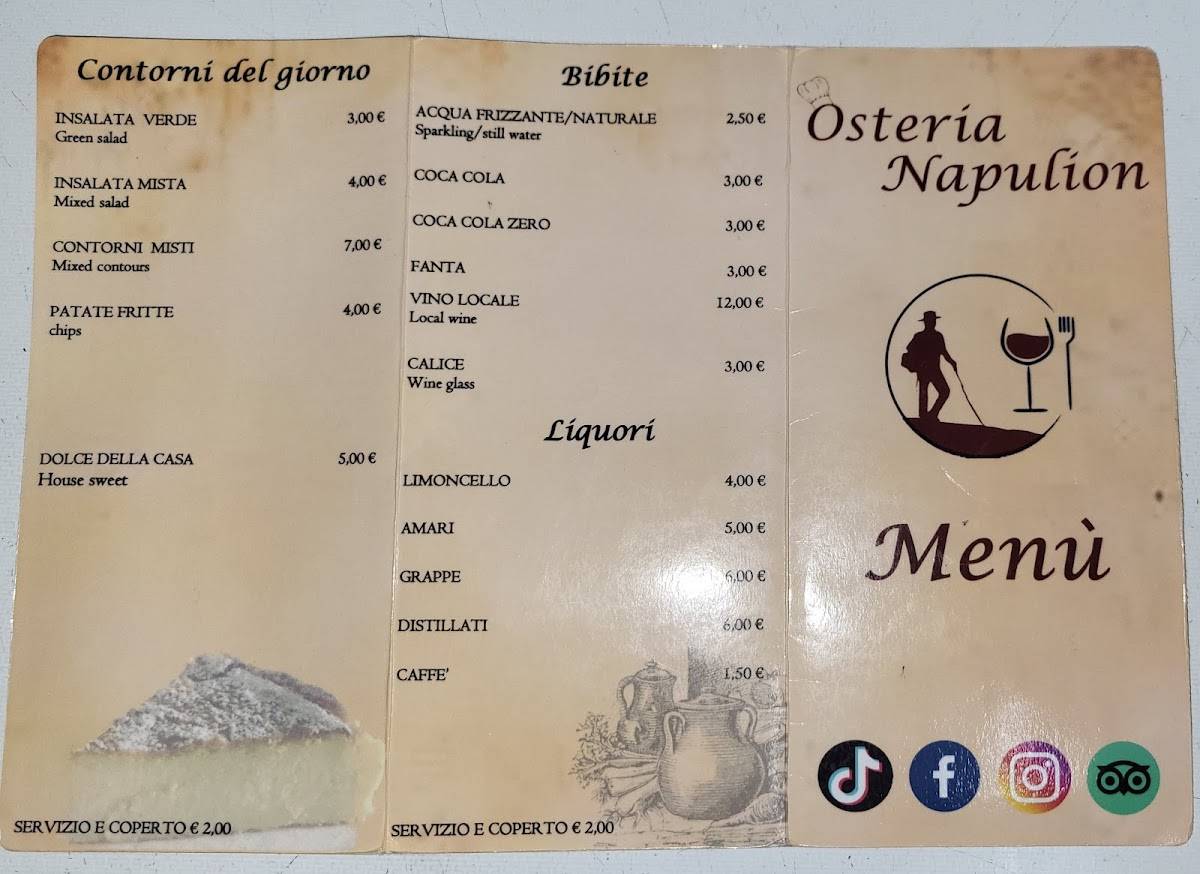 Menu di Osteria Napulion 