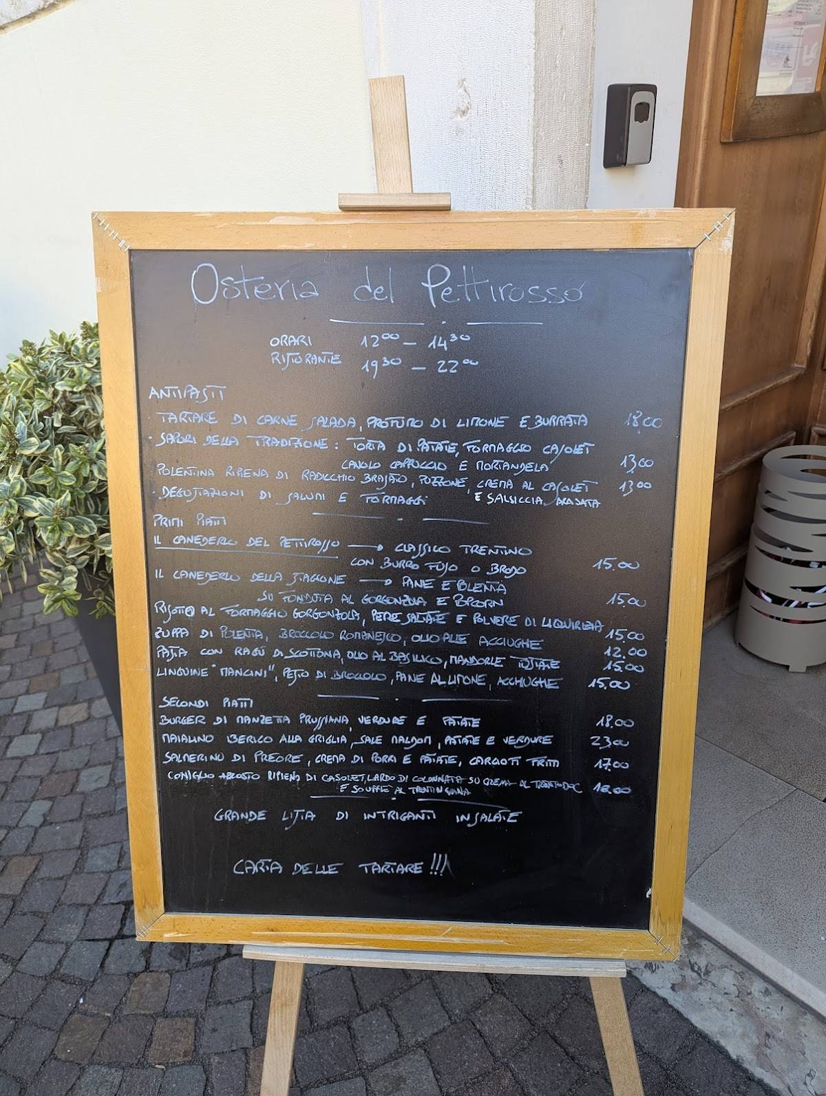 Menu di Osteria del Pettirosso 