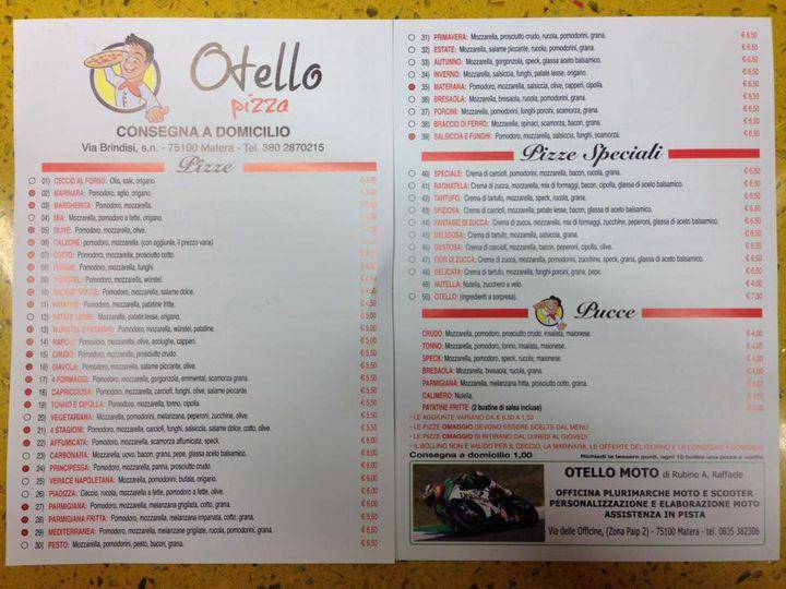 Menu di Otello Pizza 