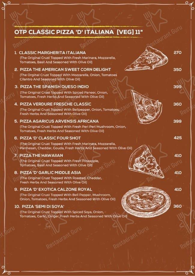 Oven Theory Pizza - OTP menu