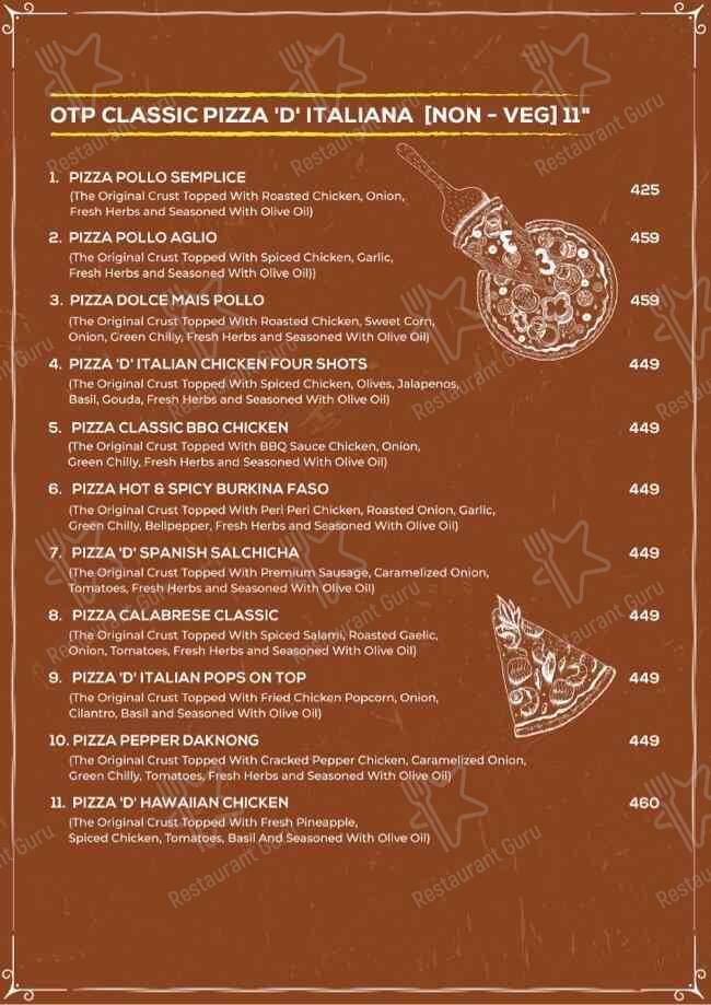 Oven Theory Pizza - OTP menu