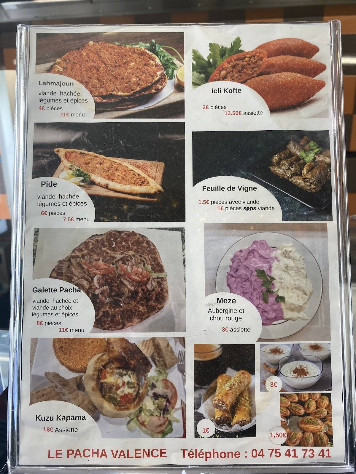 Menu de PACHA KEBAB