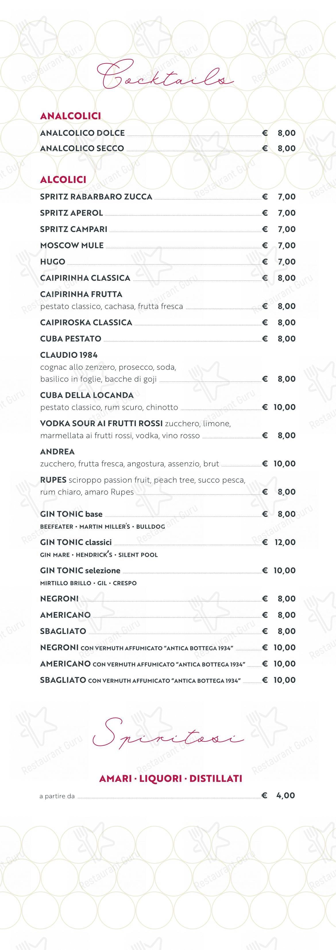 菜单 per PANEVINO Locanda in Morazzone