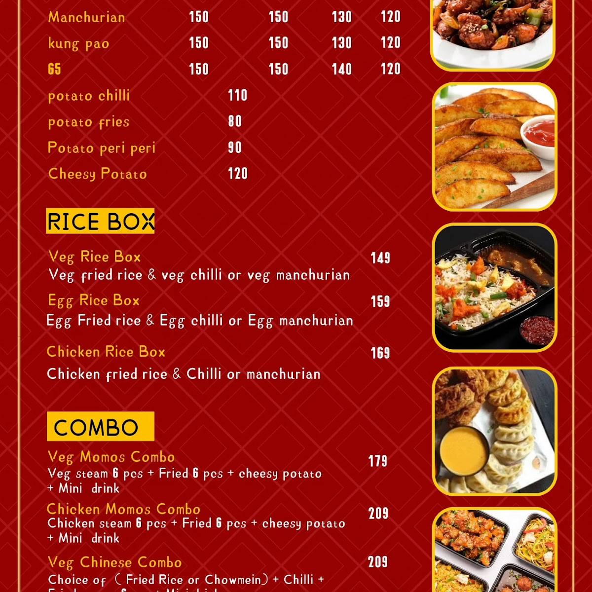 PARADISE MOMOS menu