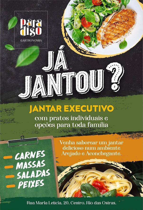 PARADISO Gastronomia cardápio