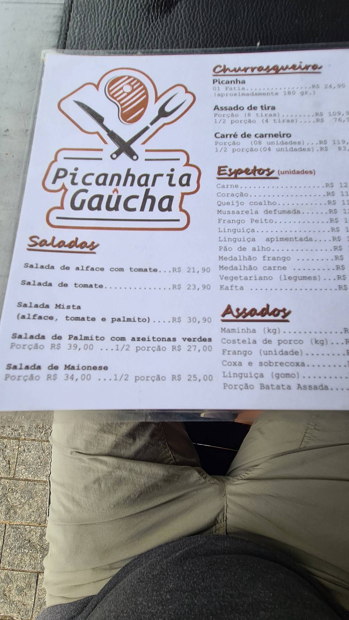 Picanharia Gaúcha cardápio