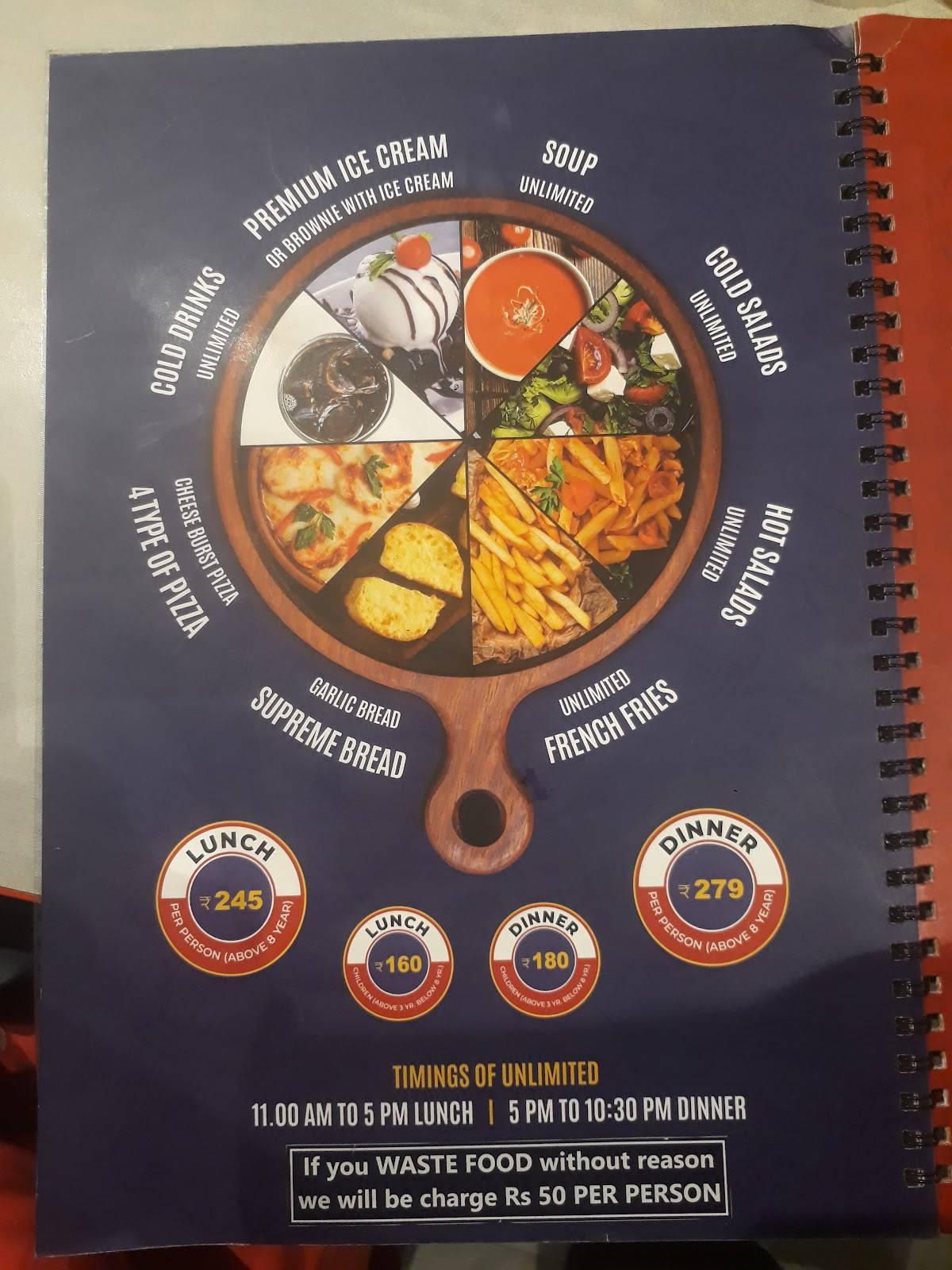 PIZZA ZONE menu