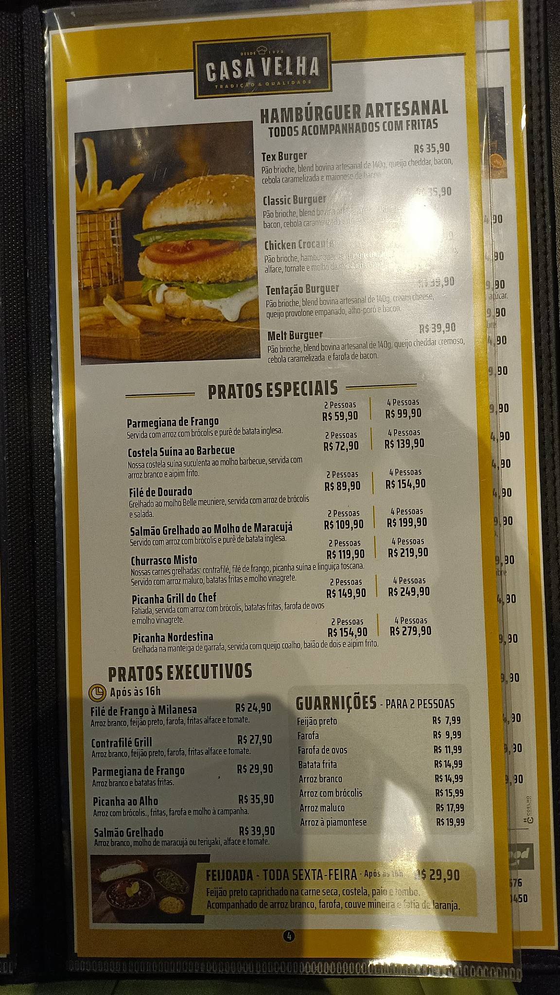 Padaria Casa Velha cardápio