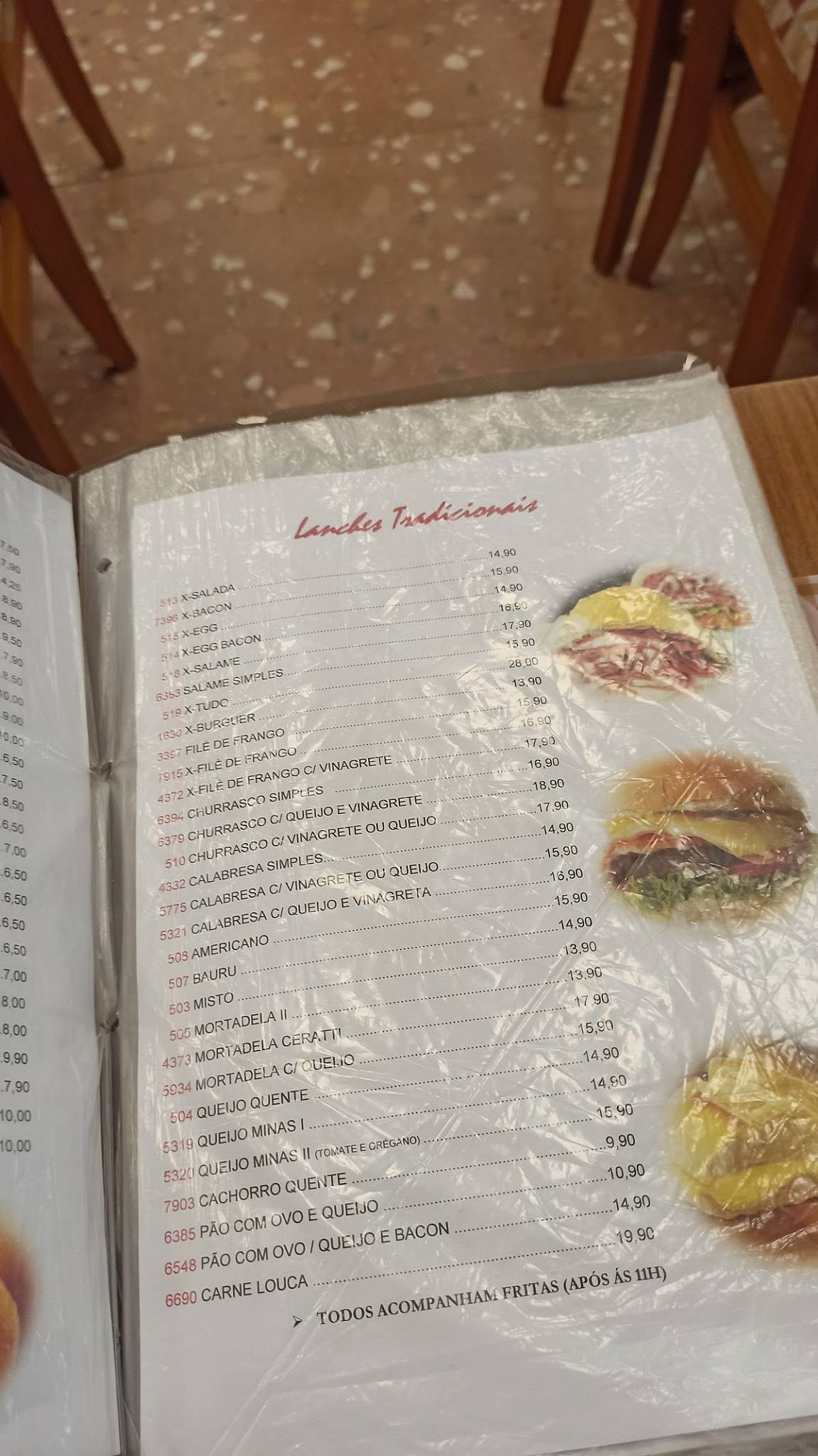 Padaria Parque Real cardápio