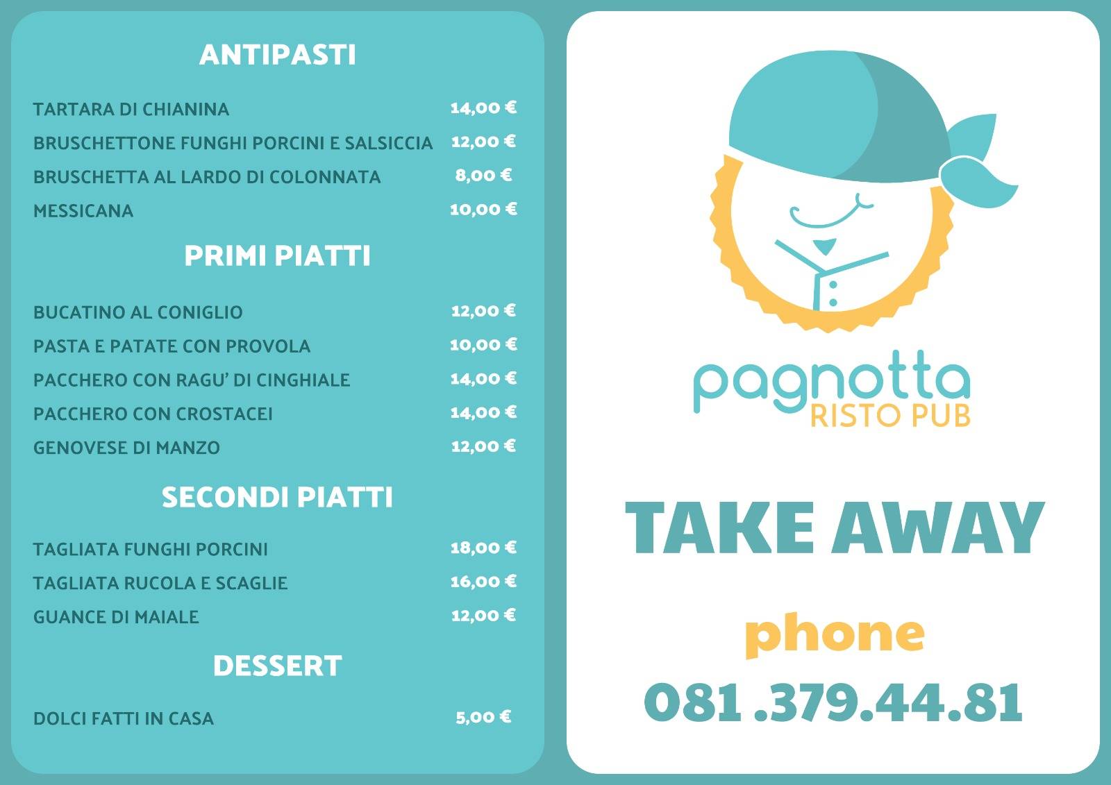 Menu di Pagnotta Ristopub 