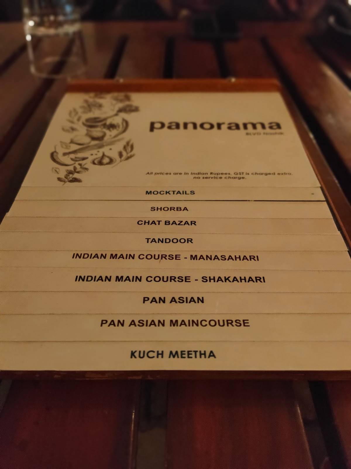 Panorama at BLVD Nashik menu