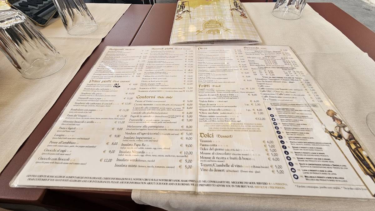 Menu di Papa Re - Marconi 