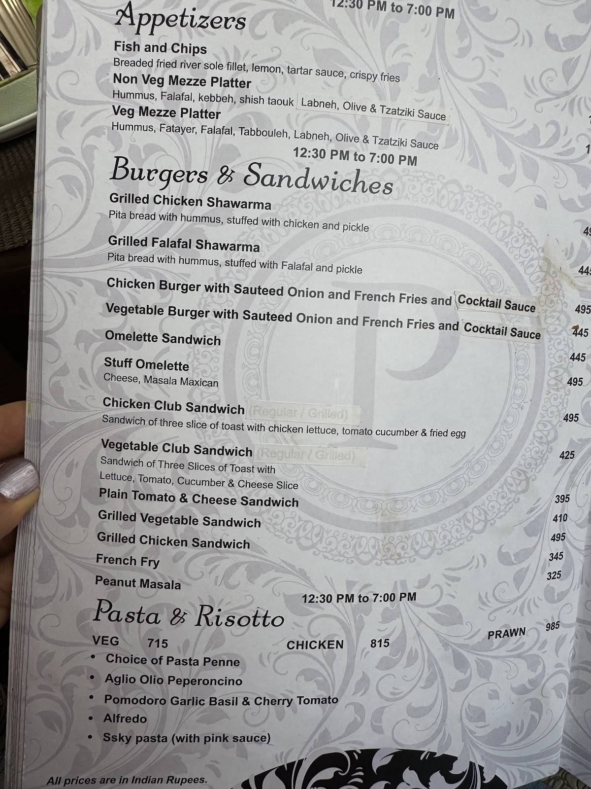 Parikrama The Revolving Restaurant menu