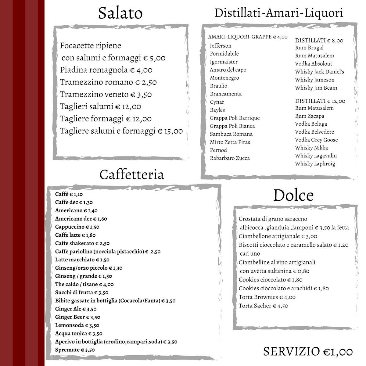 Menu di Parioli Bistrò 