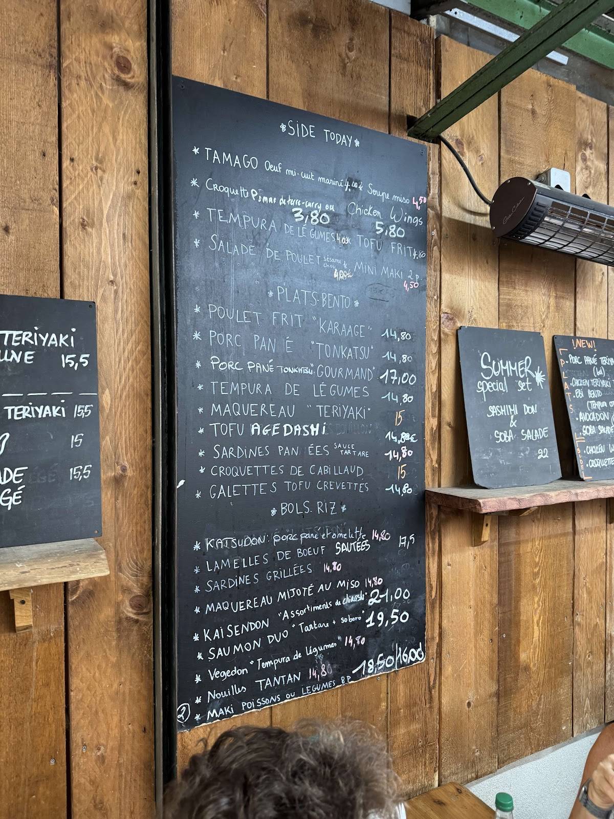Menu de Chez Taeko