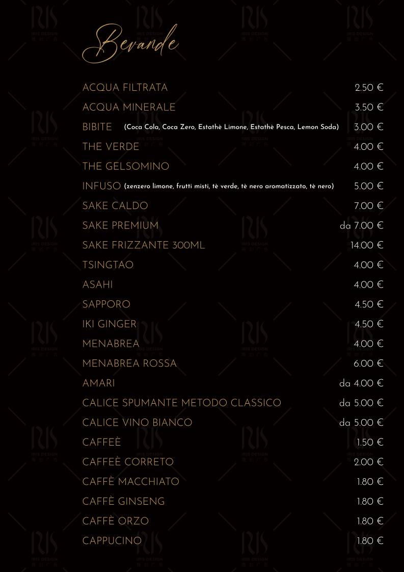 Menu di Ristorante Giapponese Hanami Parma 