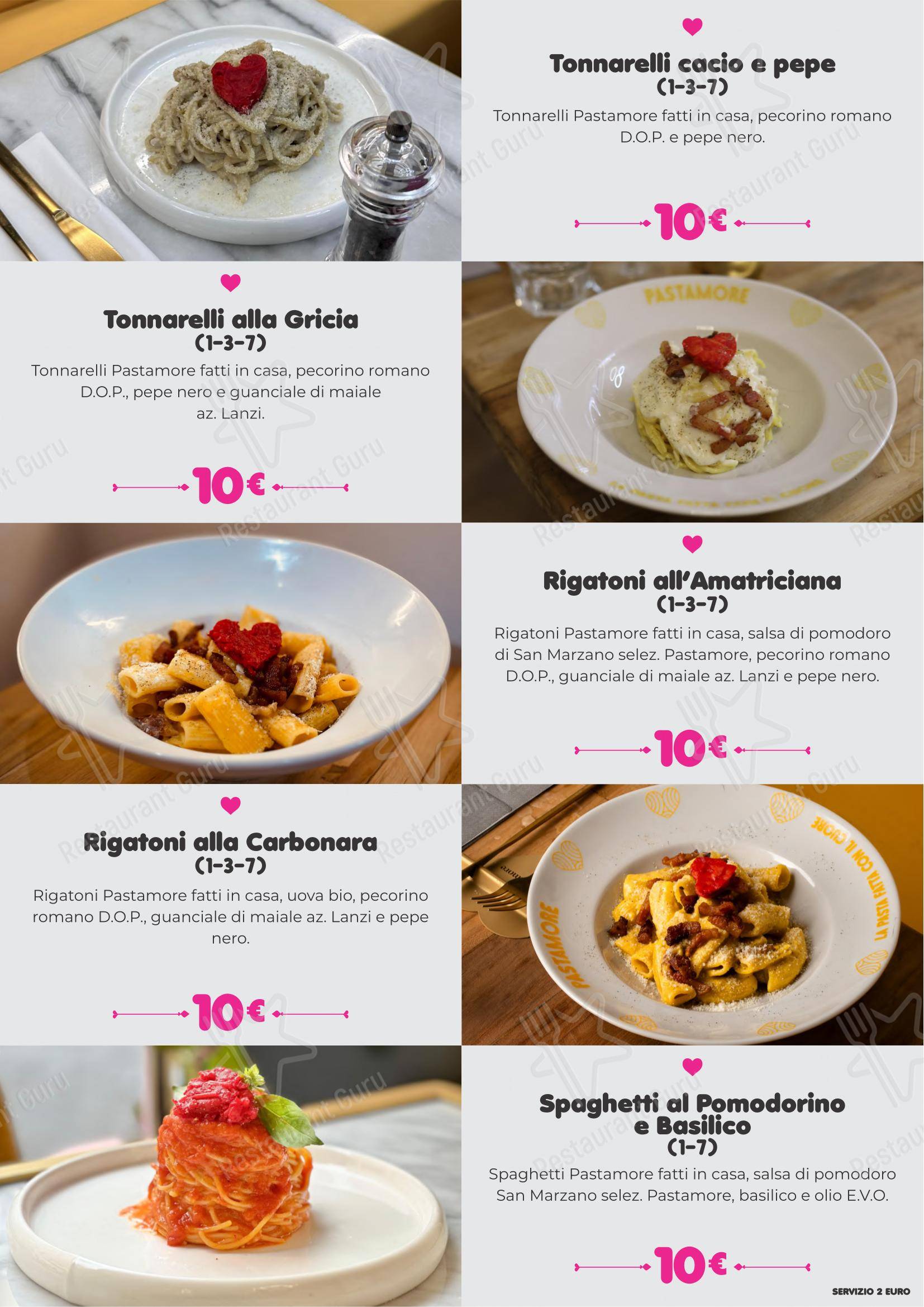 Pastamore in Roma - Menu
