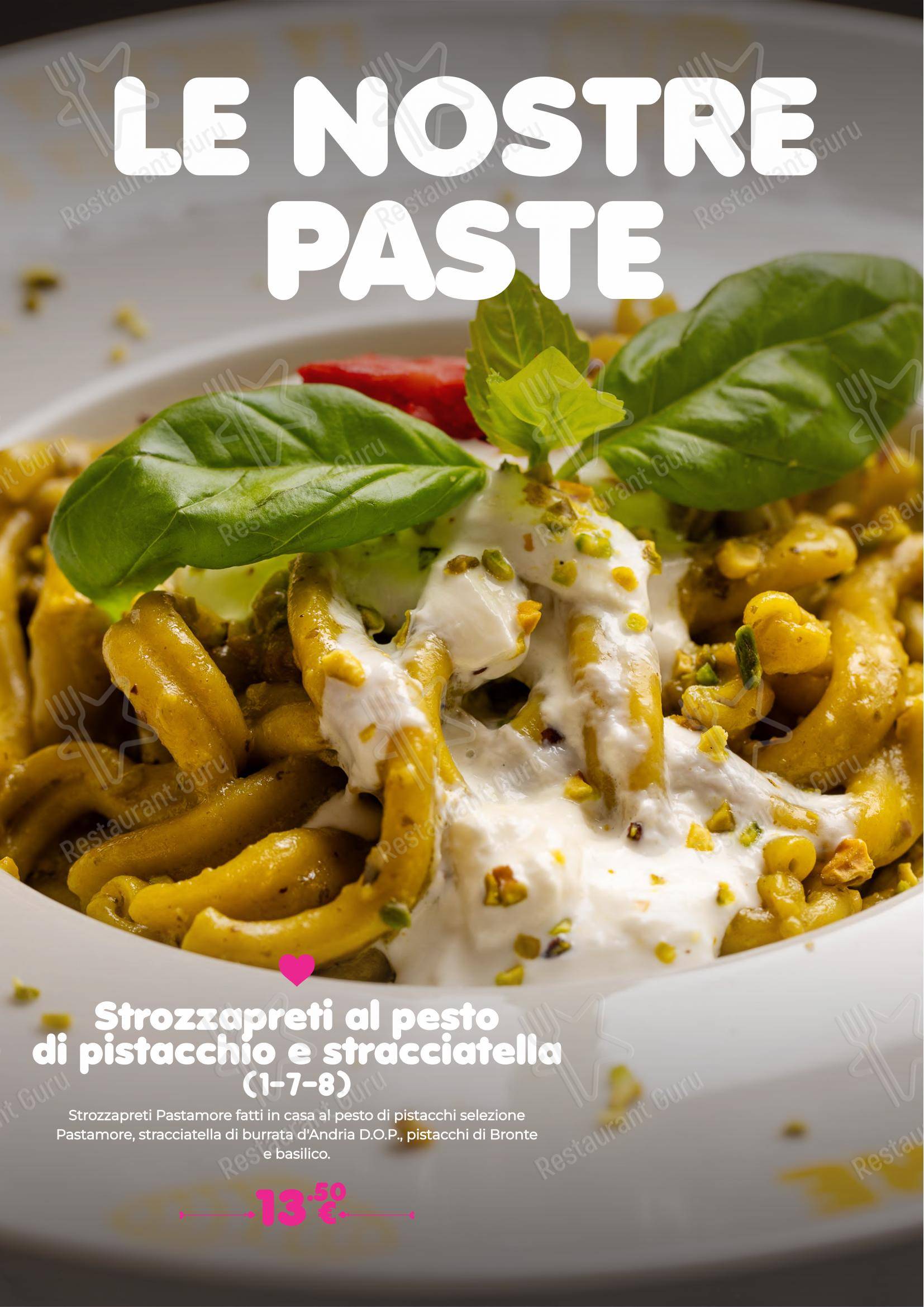 Pastamore in Roma - Menu