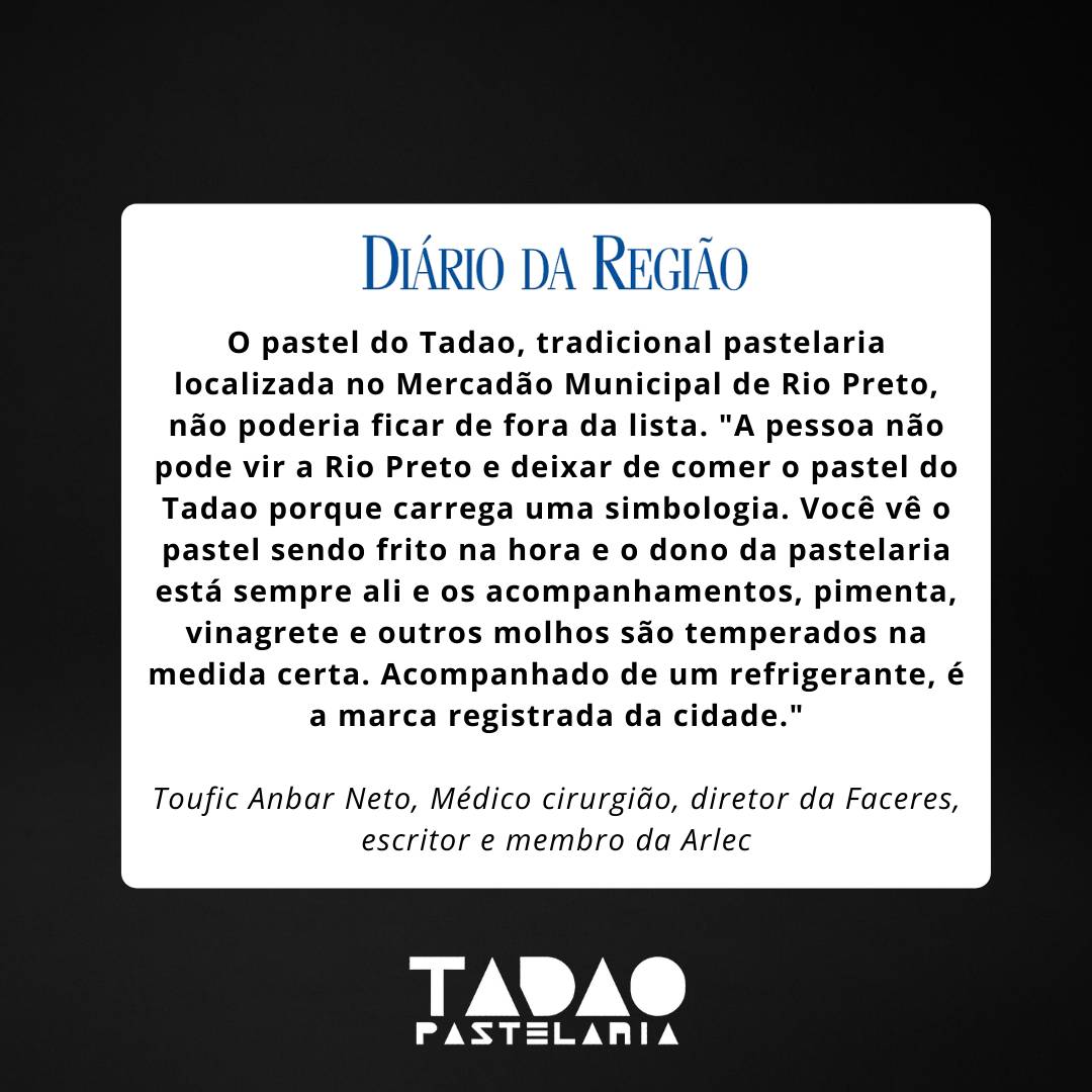 Pastelaria do Tadao cardápio