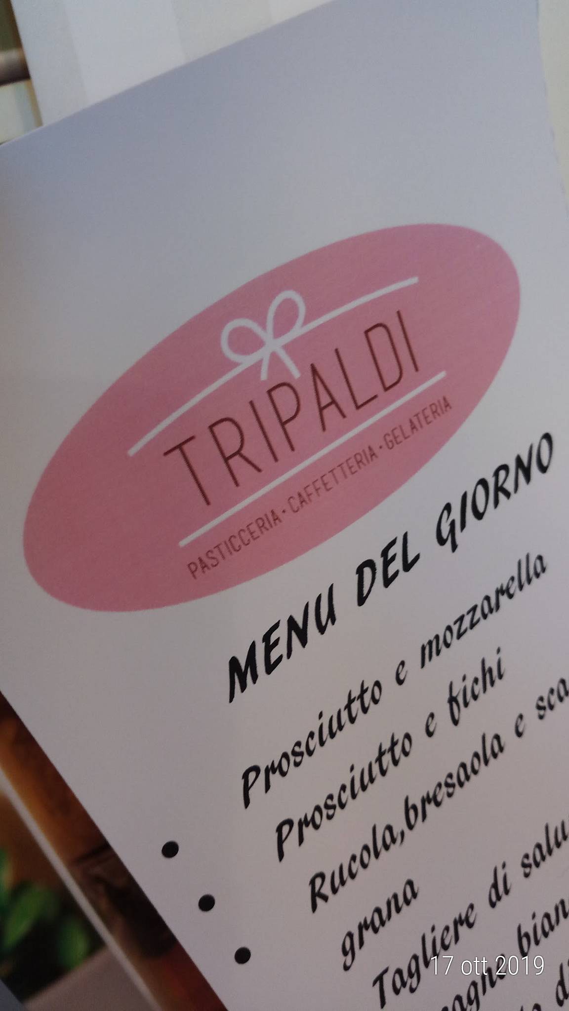 Menu di Pasticceria Tripaldi 