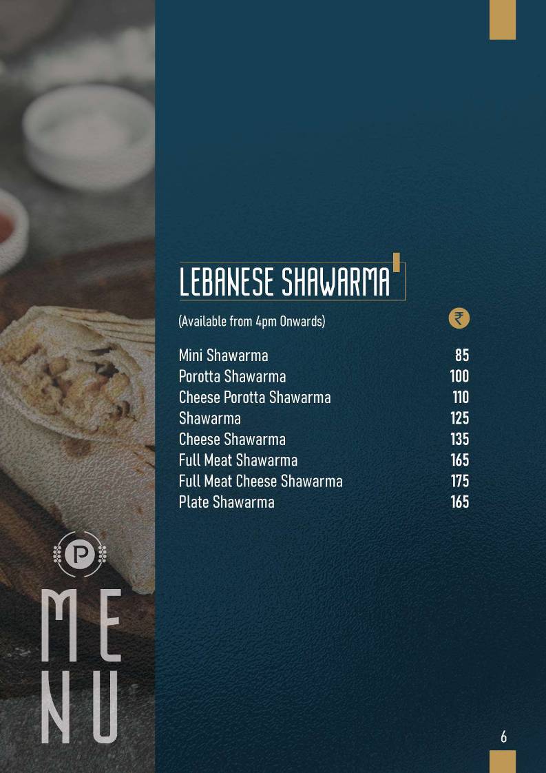 Pepper Palace Restaurant menu