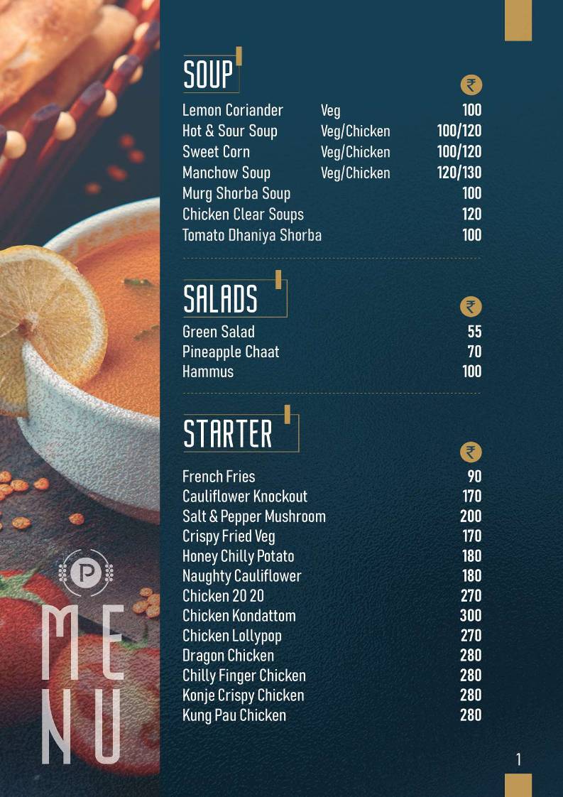 Pepper Palace Restaurant menu